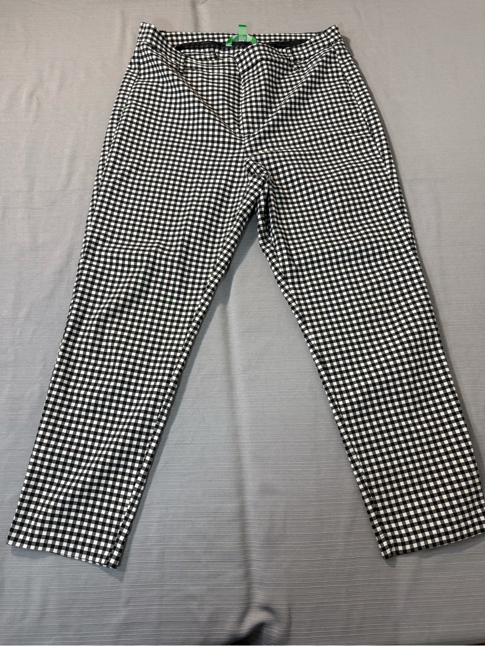 dip Black & White Gingham Straight-Leg Pants